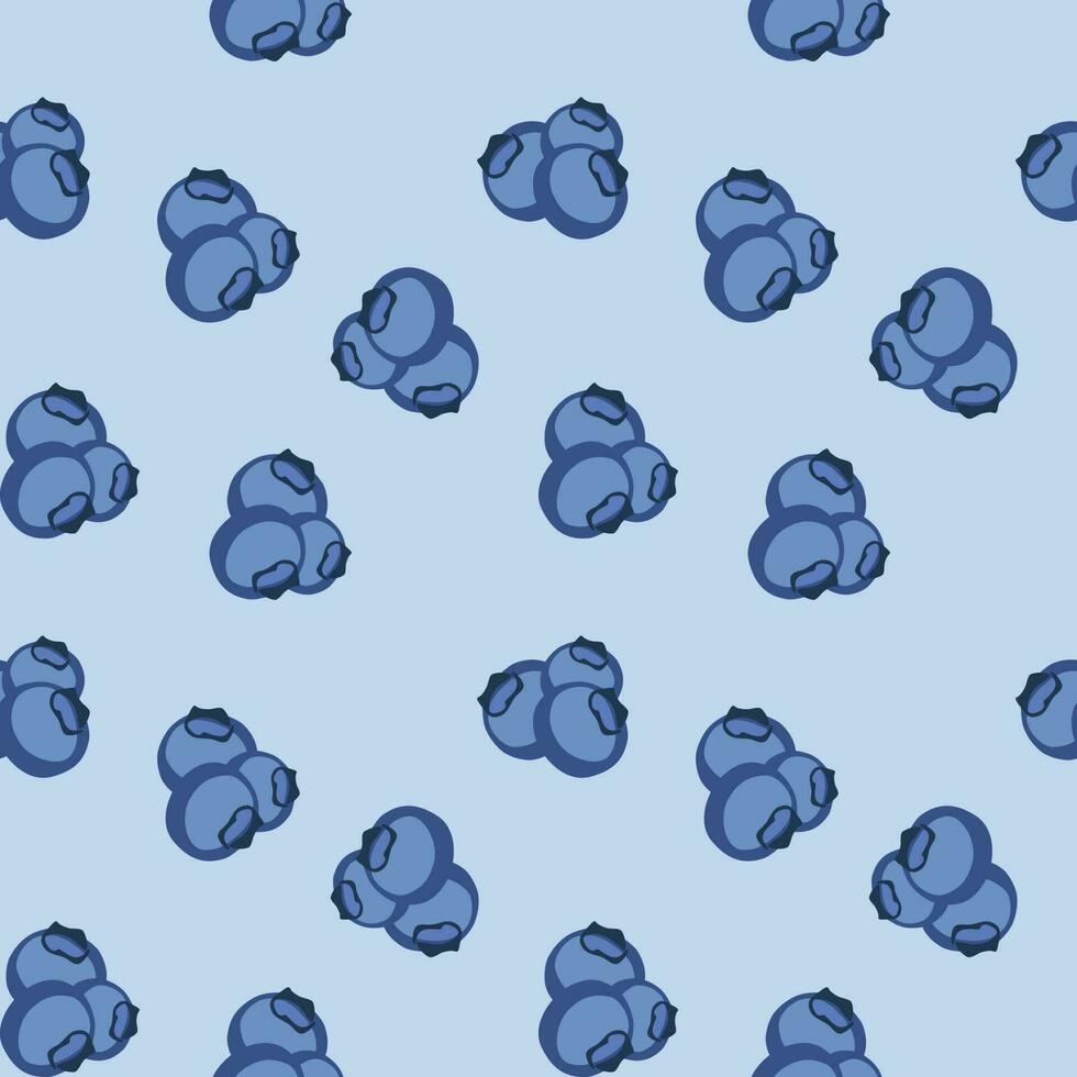 blueberry seamless background vector on light blue background