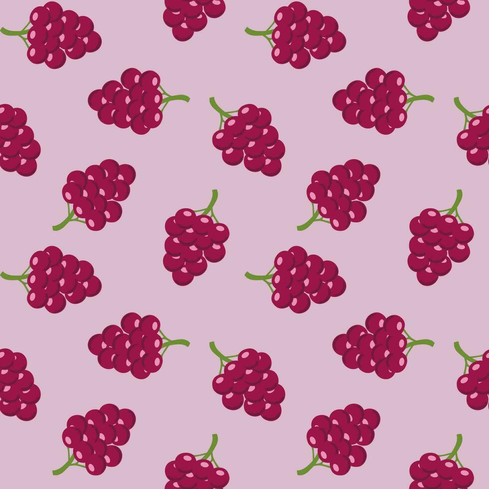 seamless background vector grapes on light purple background