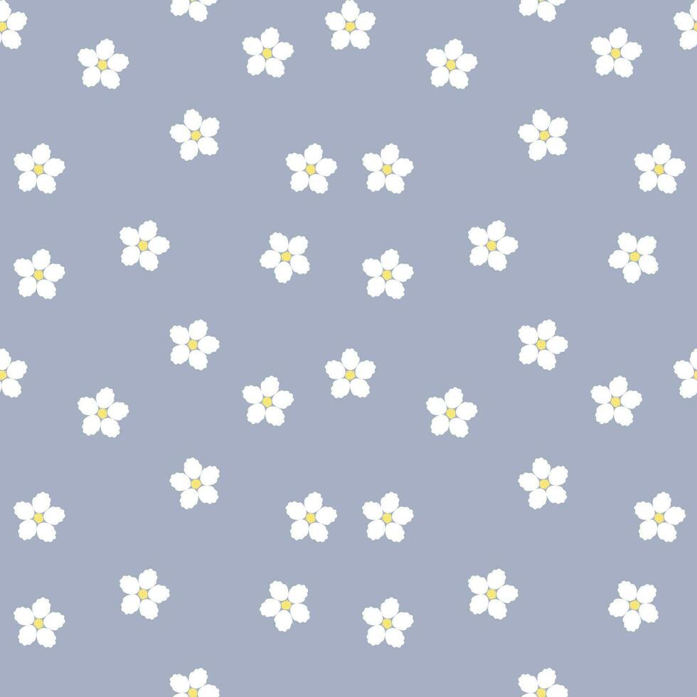 Seamless background with pastel gray cherry blossom pattern. vector