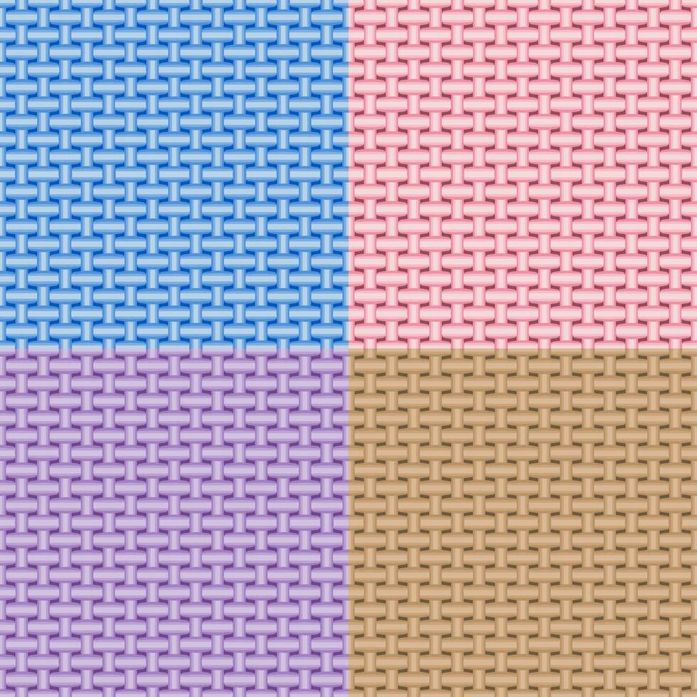 Seamless background with sackcloth pattern in brown, blue, pink, purple vector