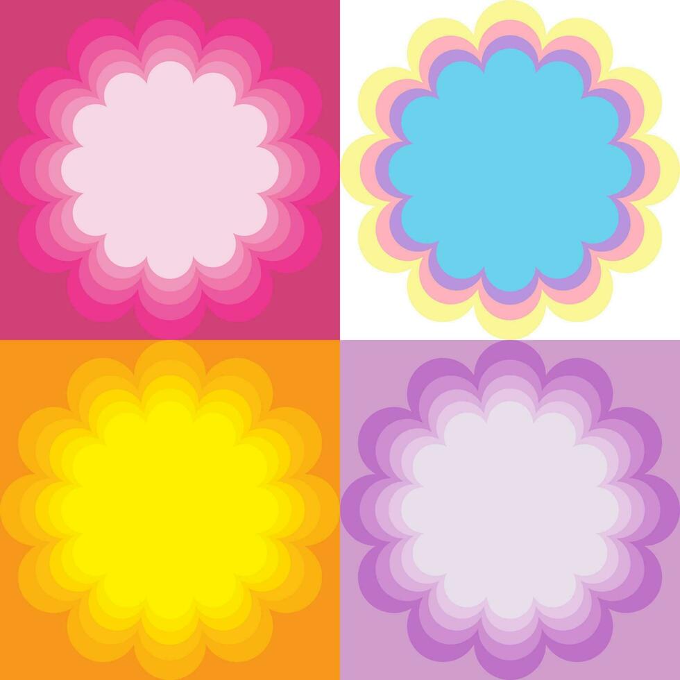 pink, orange, purple, brightly colored floral shapes background vector