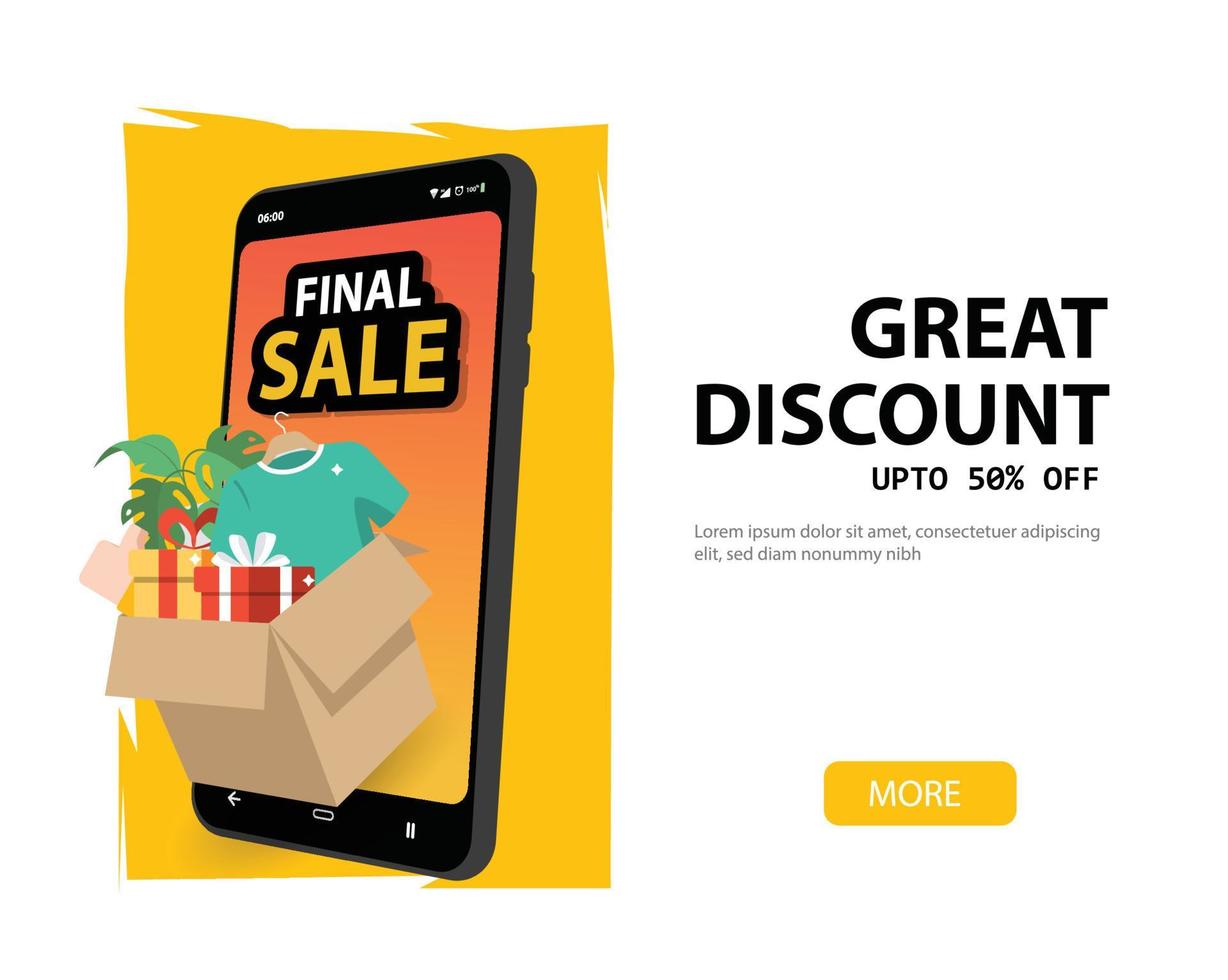 Final sale banner with grunge effect. Vector illustration.