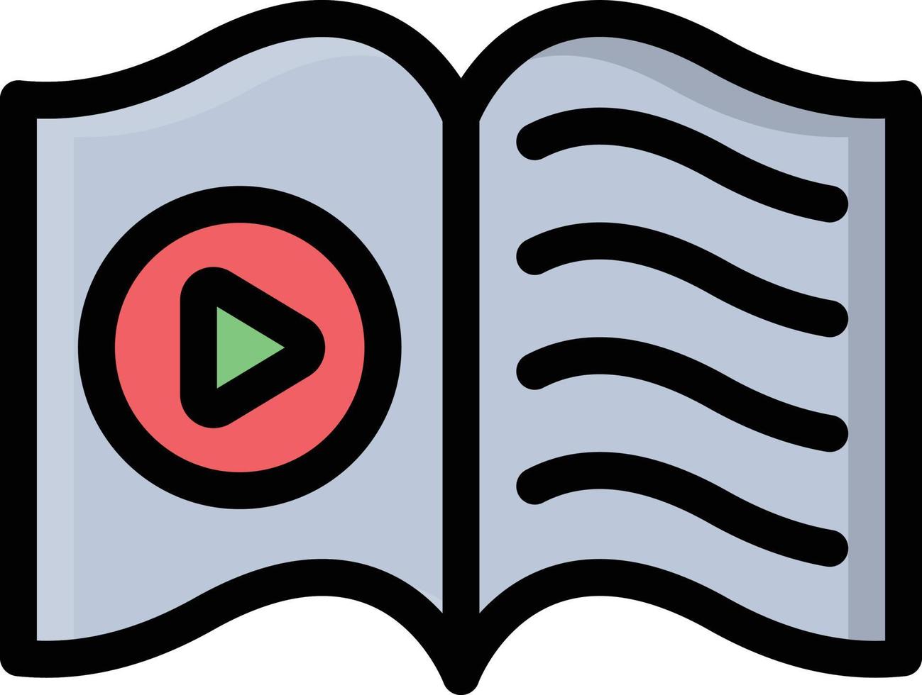 ilustración de vector de libro de video en un fondo. símbolos de calidad premium. iconos vectoriales para concepto y diseño gráfico.