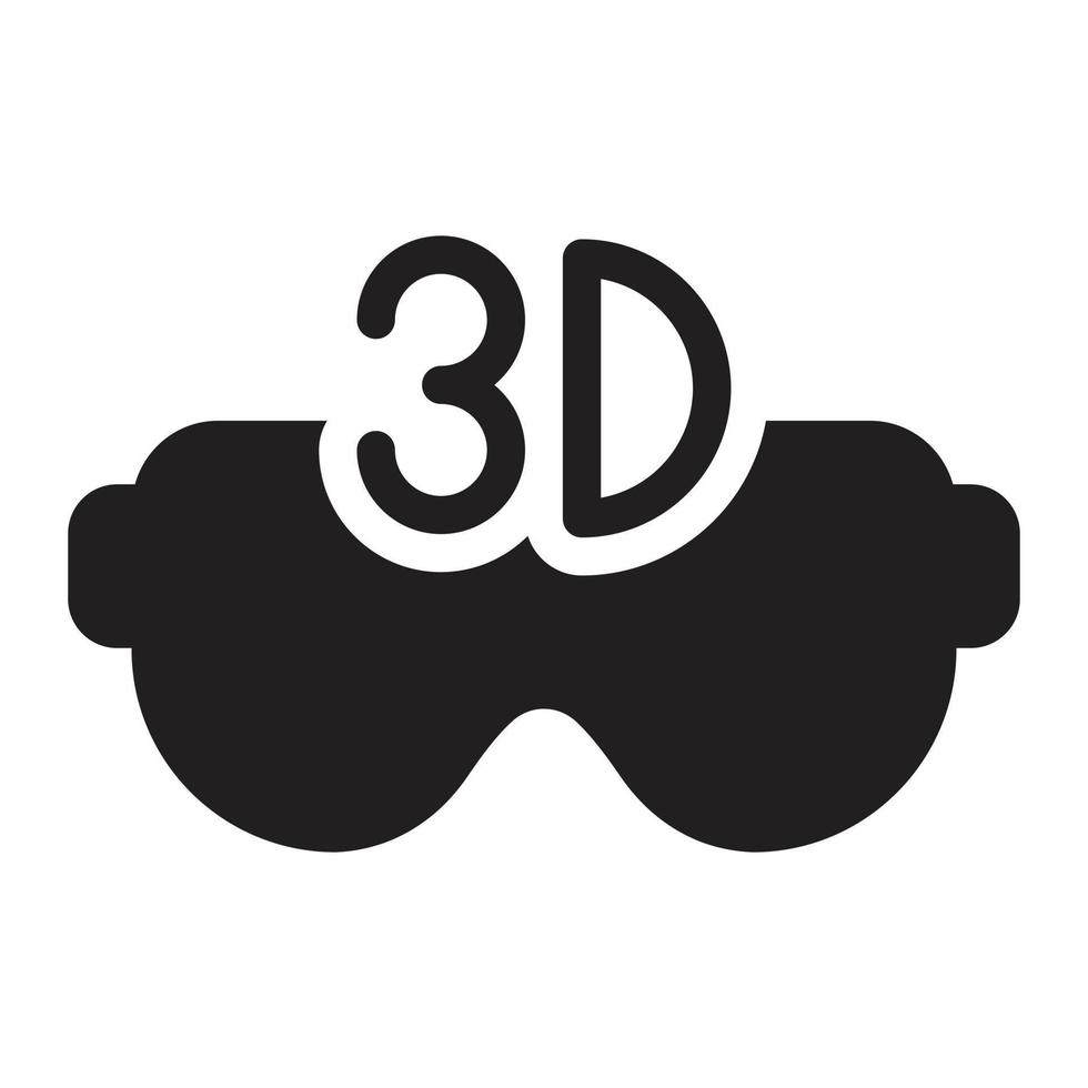 Ilustración de vector de gafas 3D en un fondo. Símbolos de calidad premium. Iconos vectoriales para concepto y diseño gráfico.