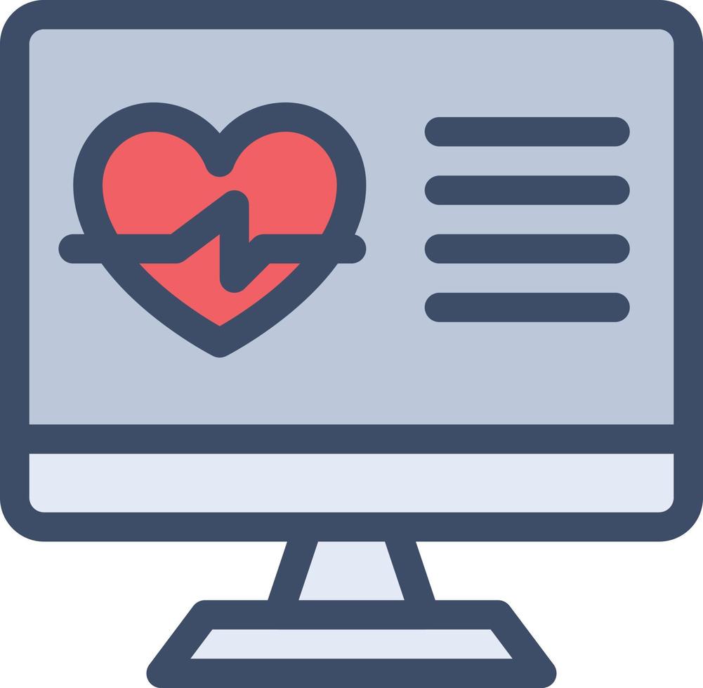 ilustración de vector de pulso de corazón de pantalla en un fondo. símbolos de calidad premium. iconos vectoriales para concepto y diseño gráfico.