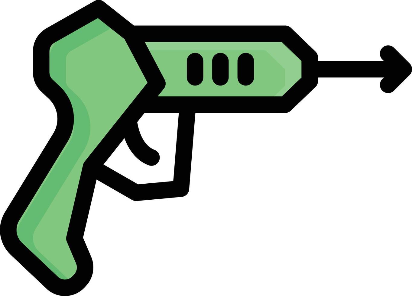 ilustración de vector de pistola en un fondo. símbolos de calidad premium. iconos vectoriales para concepto y diseño gráfico.