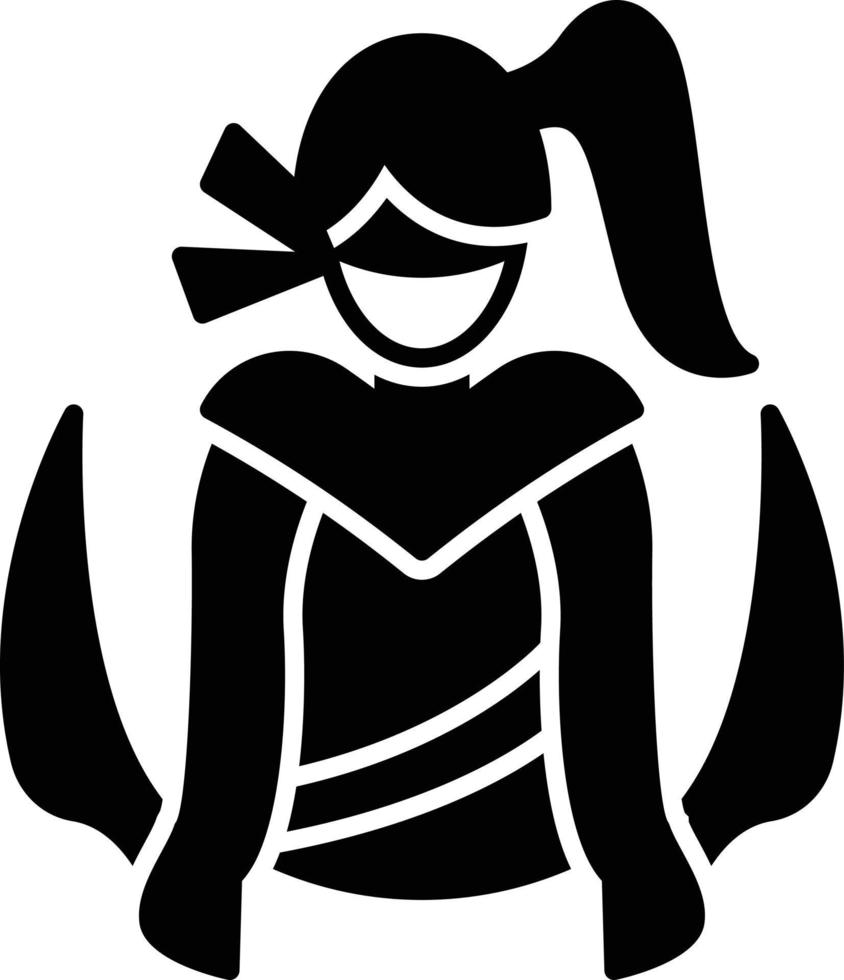 Ilustración vectorial de mujeres ninja en un fondo. Símbolos de calidad premium. Iconos vectoriales para concepto y diseño gráfico. vector