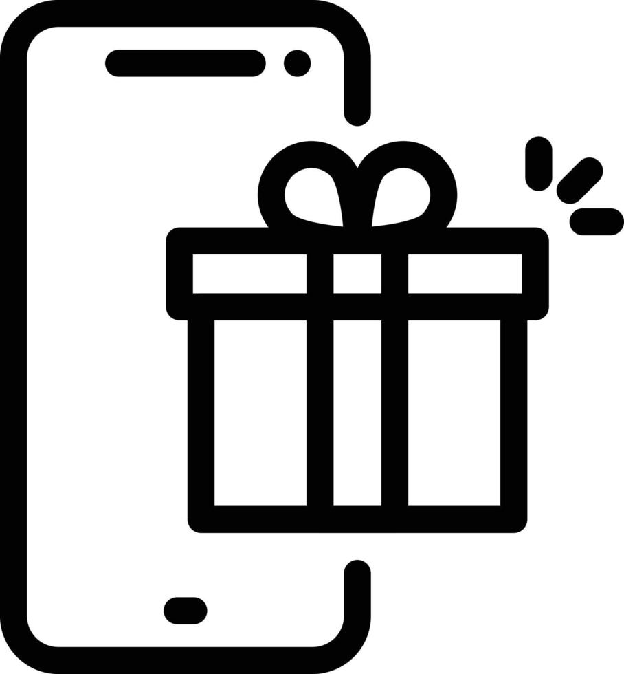 ilustración de vector de regalo móvil en un fondo. símbolos de calidad premium. iconos vectoriales para concepto y diseño gráfico.