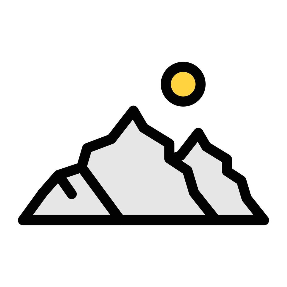 ilustración vectorial de montaña en un fondo. símbolos de calidad premium. iconos vectoriales para concepto y diseño gráfico. vector