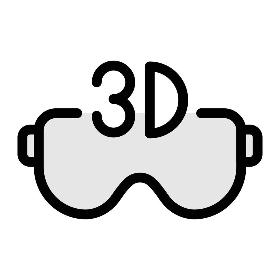 Ilustración de vector de gafas 3D en un fondo. Símbolos de calidad premium. Iconos vectoriales para concepto y diseño gráfico.