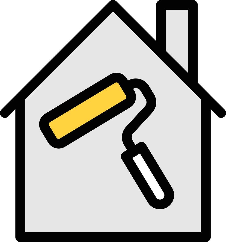 ilustración de vector de pintura de casa en un fondo. símbolos de calidad premium. iconos vectoriales para concepto y diseño gráfico.