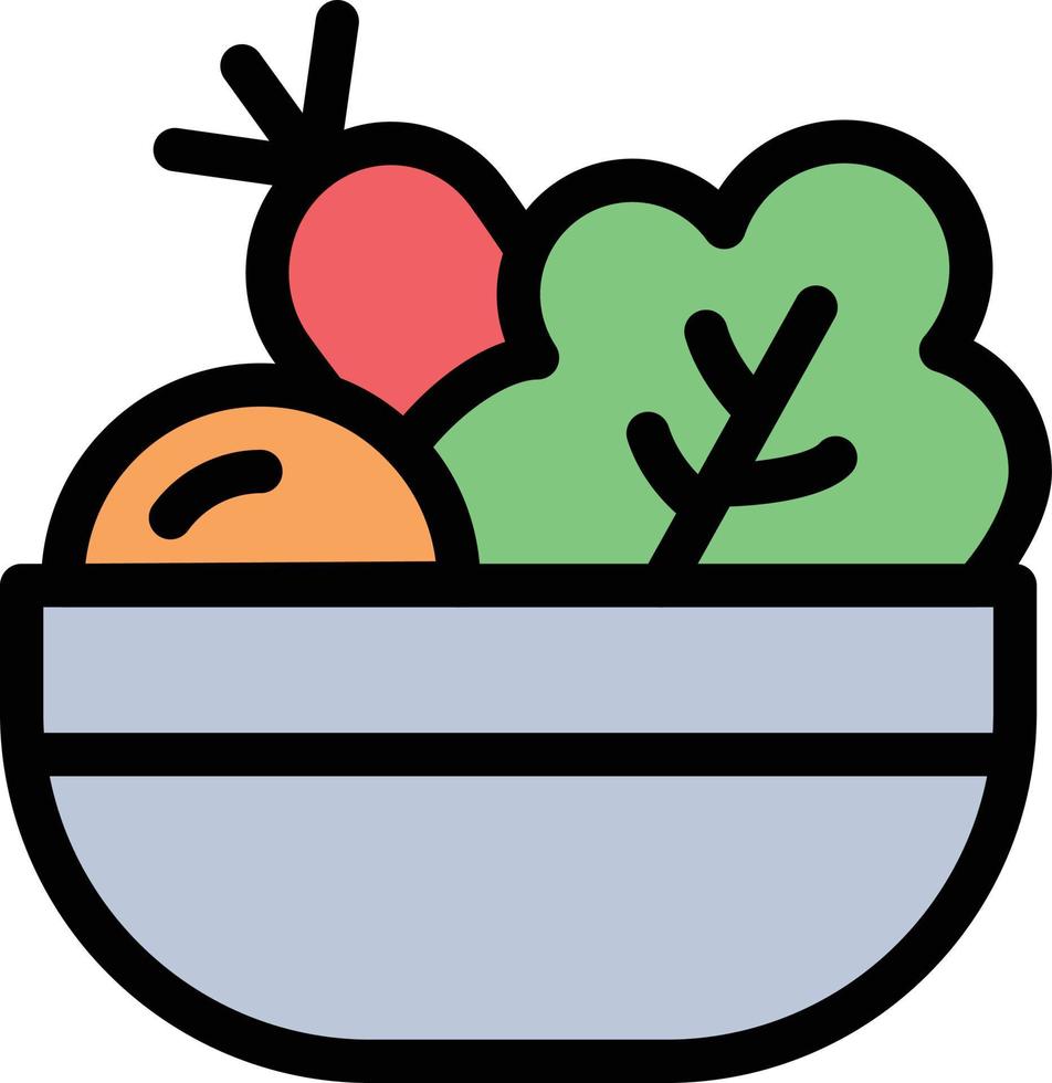 ilustración de vector de ensalada en un fondo. símbolos de calidad premium. iconos vectoriales para concepto y diseño gráfico.