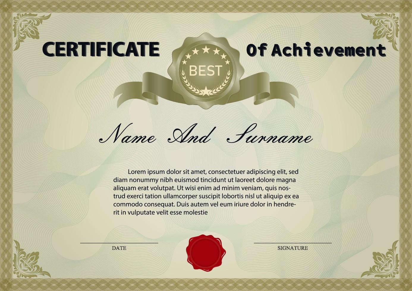 vector vintage certificado