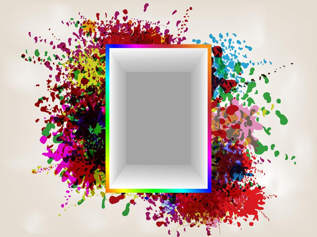 Vector frame on splash color