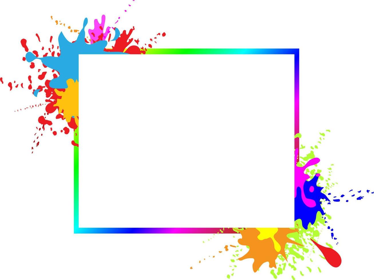 frame on splash color vector