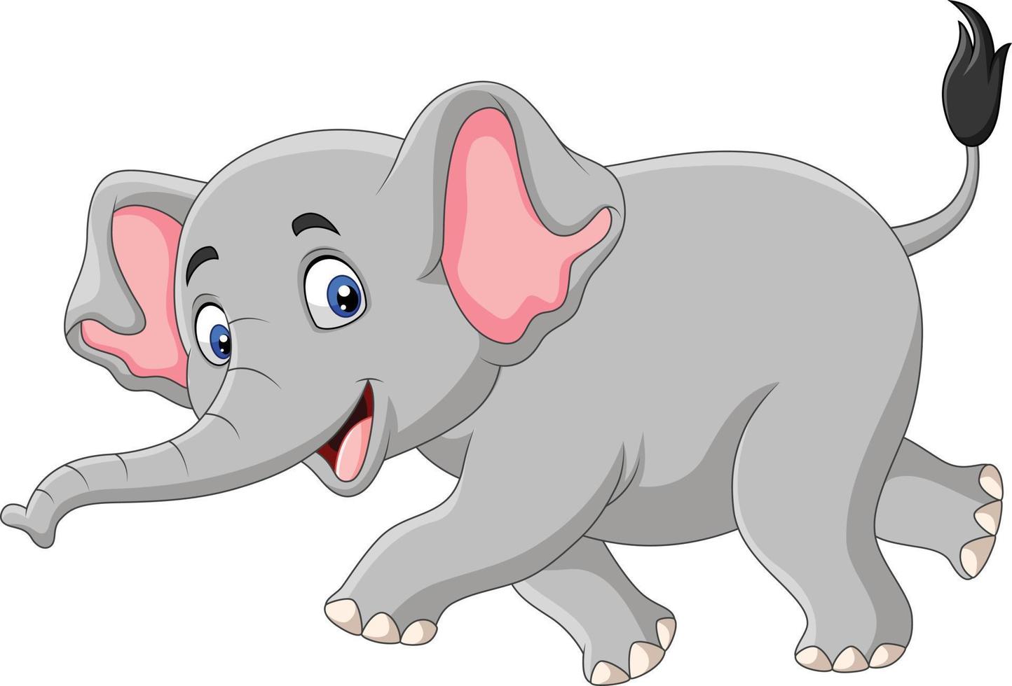 Cartoon elephant isolated on white background vector