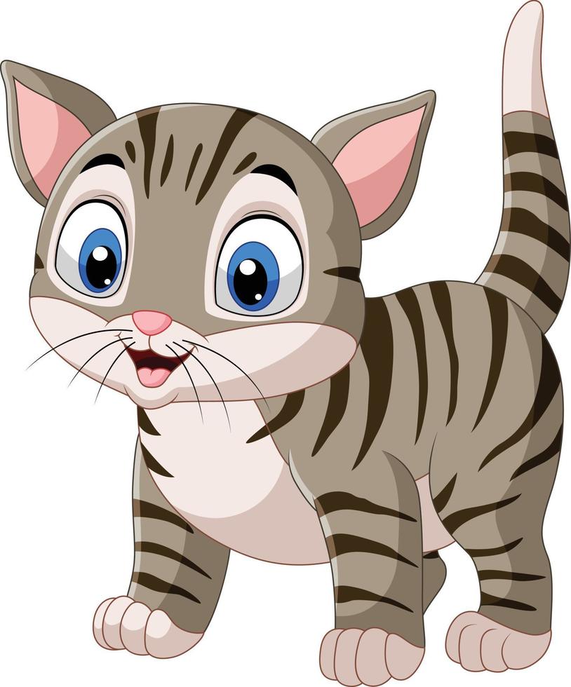 Cartoon funny cat isolated on white background vector