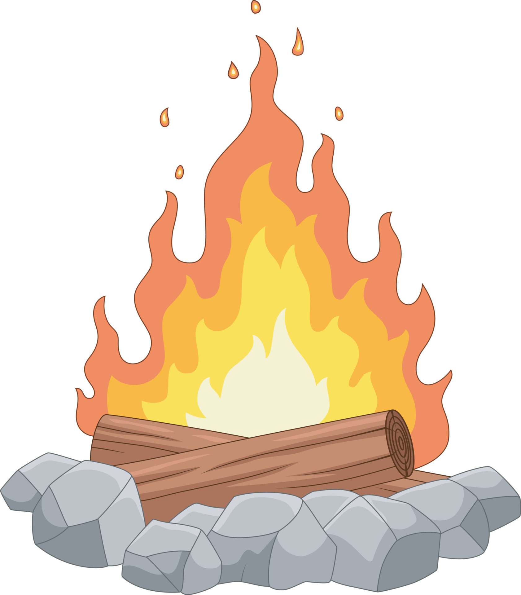 conjunto vectorial de fuego ardiente en una vieja antorcha de madera  14177589 Vector en Vecteezy