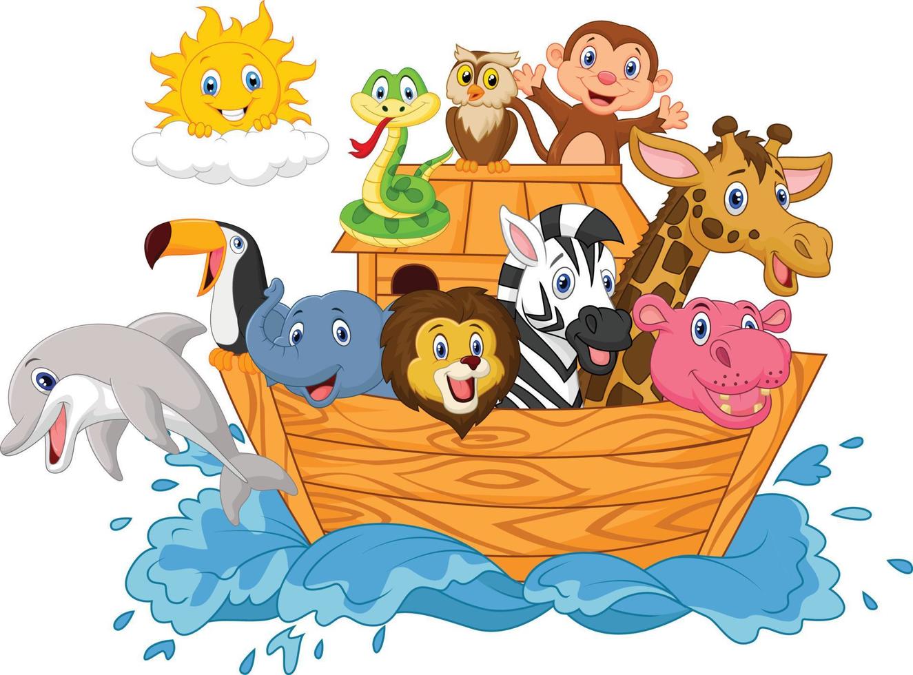 Cartoon Noah's ark isolated on white background vector