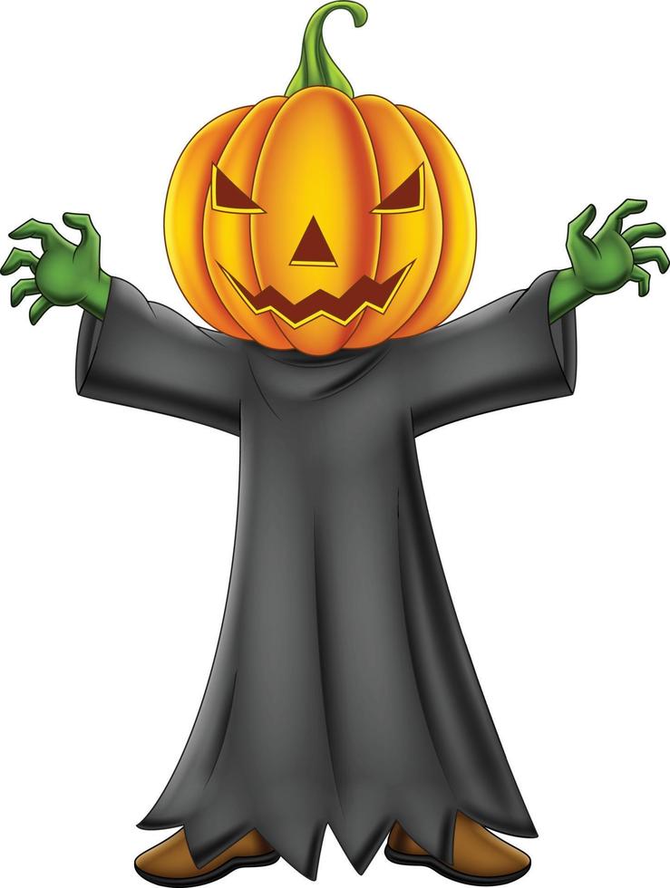 Cartoon kid with Halloween pumpkin costume 7270846 Vector Art at Vecteezy