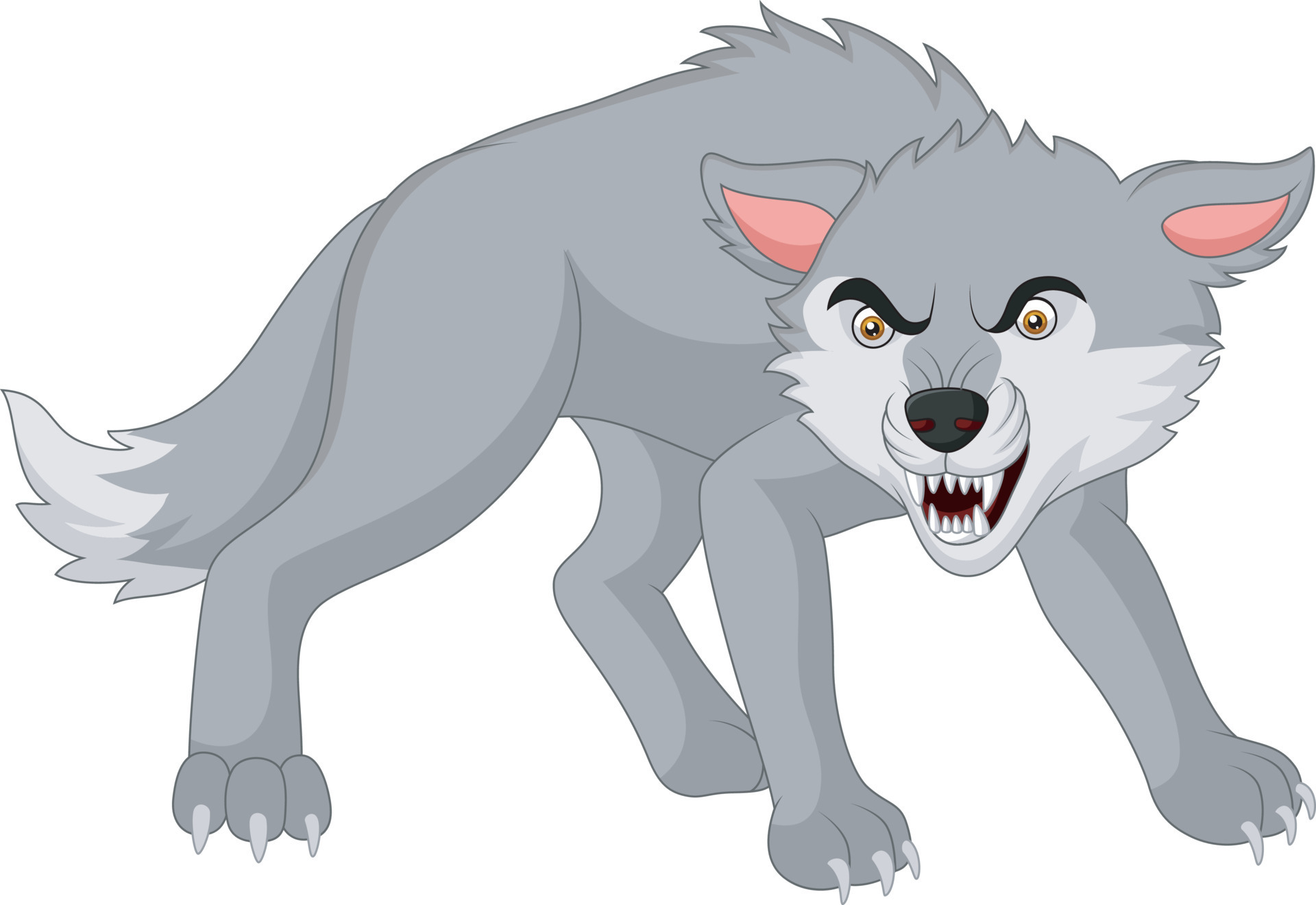 Cartoon angry wolf isolated on white background 7270917 Vector Art at  Vecteezy