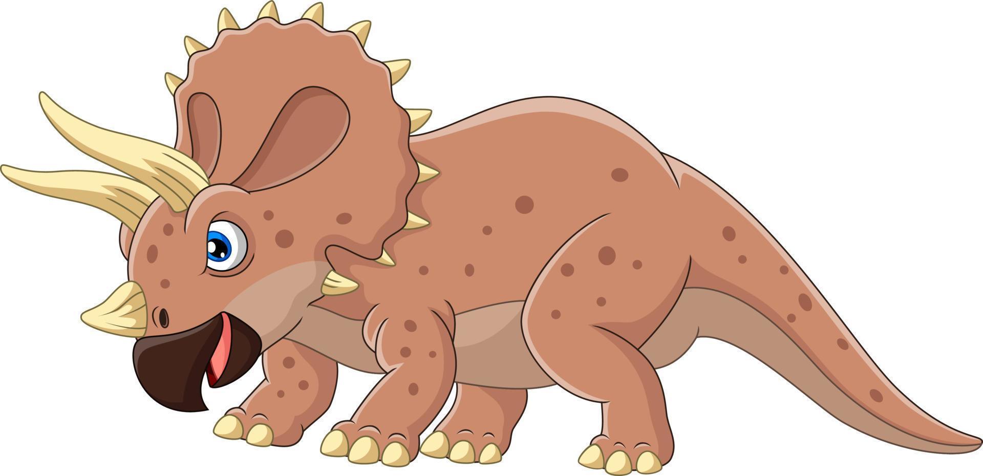 Cartoon angry triceratops isolated on white background vector