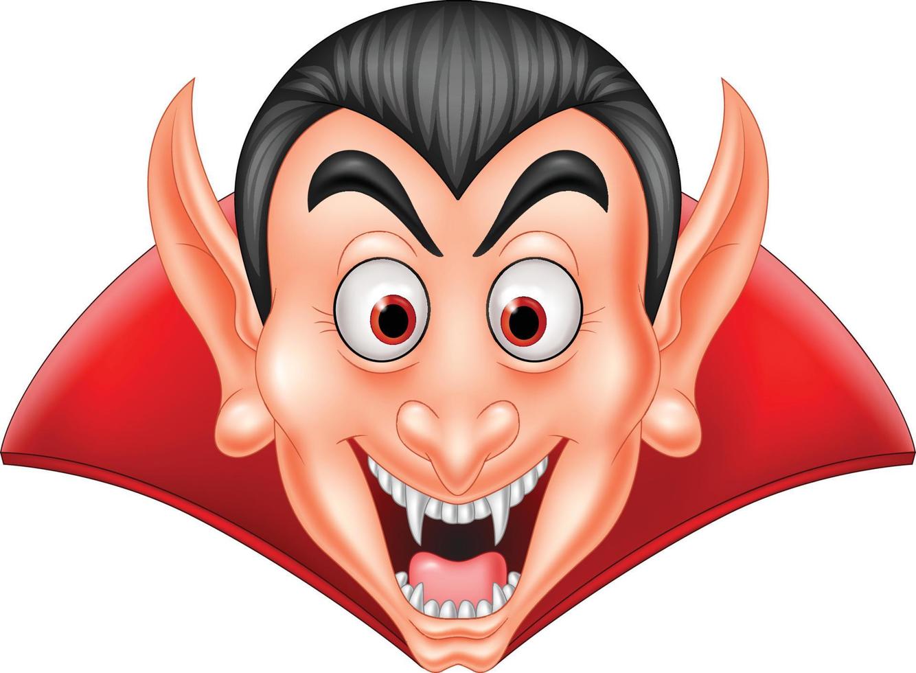 Cartoon vampire head isolated on white background vector