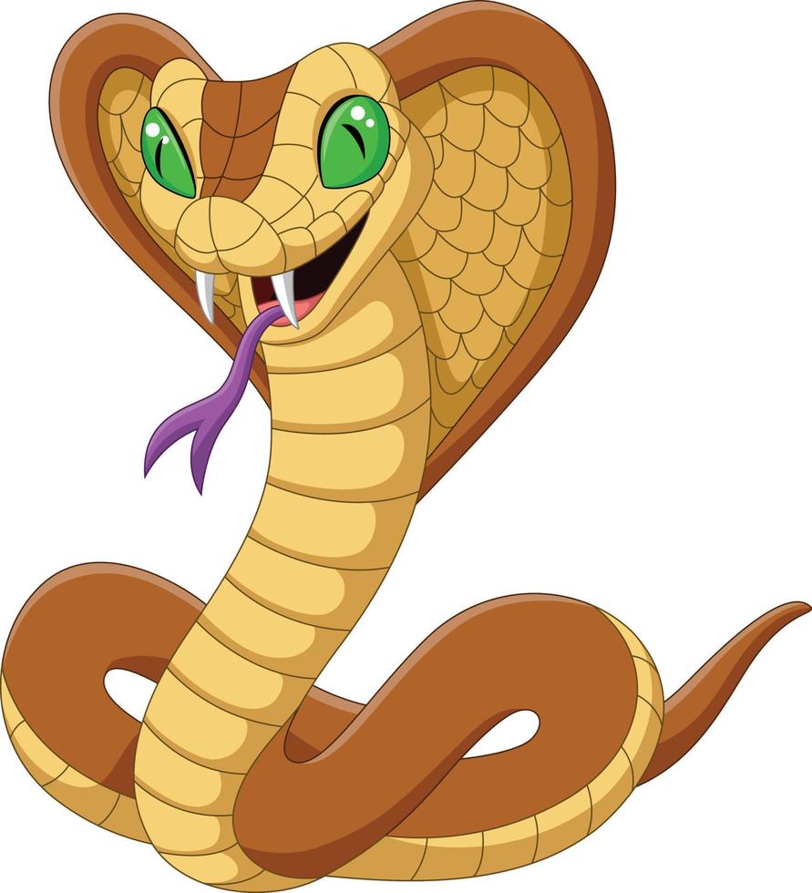 serpiente cobra real de dibujos animados sobre fondo blanco vector