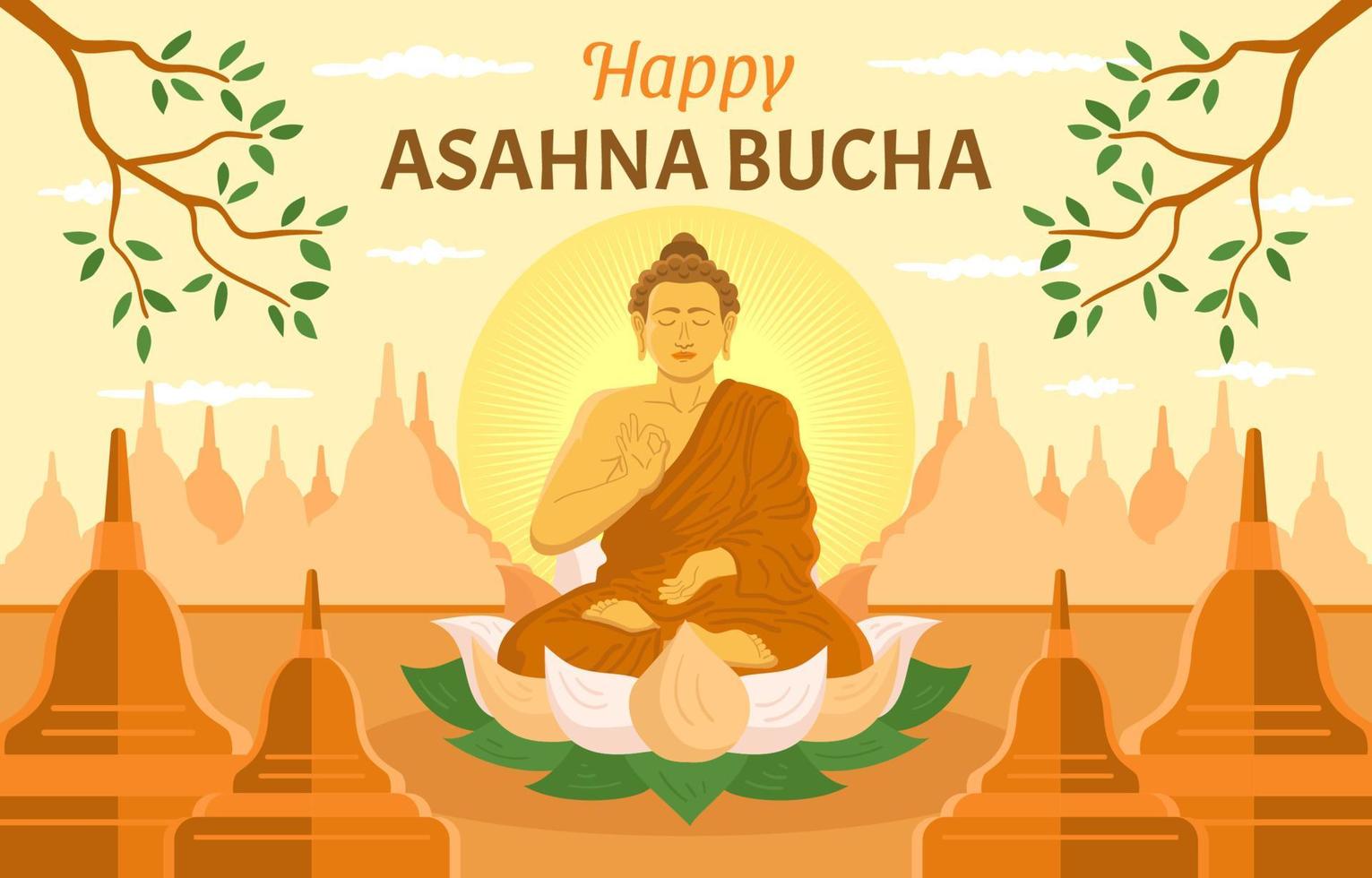 Asahna Bucha Day Background vector