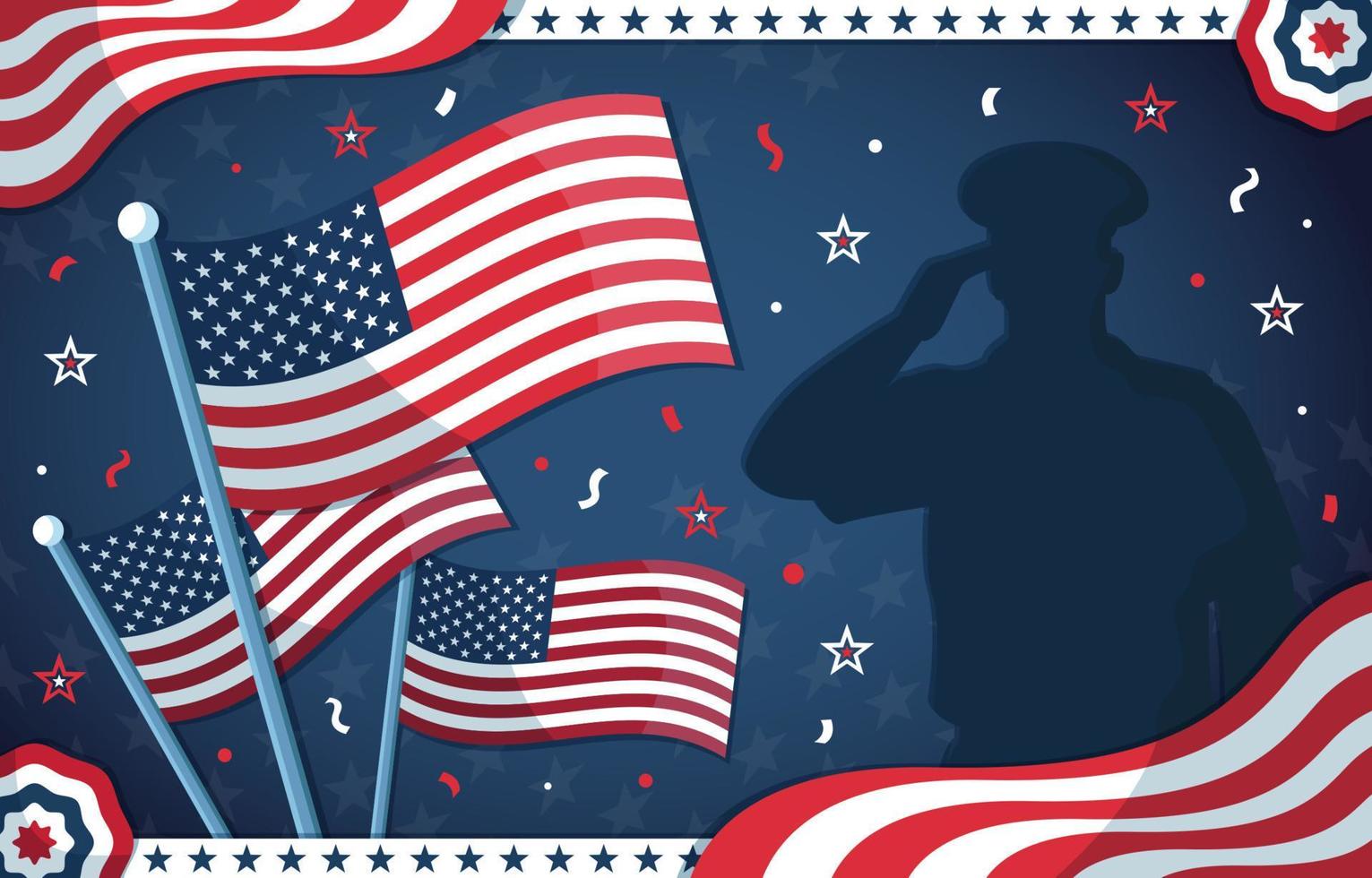 USA Memorial Day Festivity Background vector