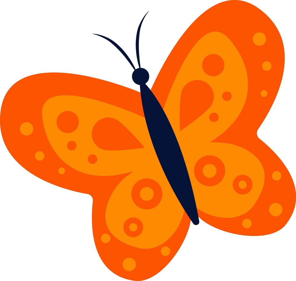 una ilustración brillante de una mariposa sobre un fondo blanco, un insecto vector, una idea para un logo, libros para colorear, revistas, impresión en ropa, publicidad. hermosa ilustración de mariposa. vector