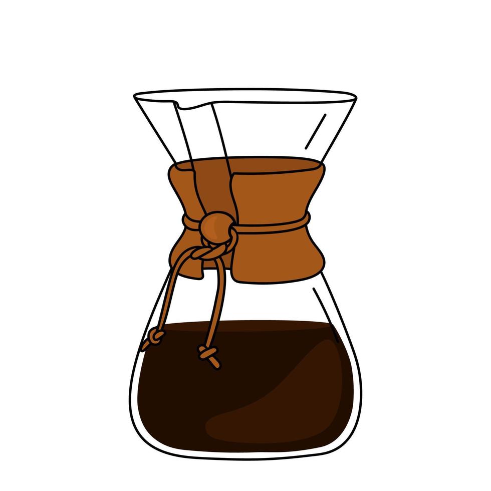 Glass filter coffee maker, vector