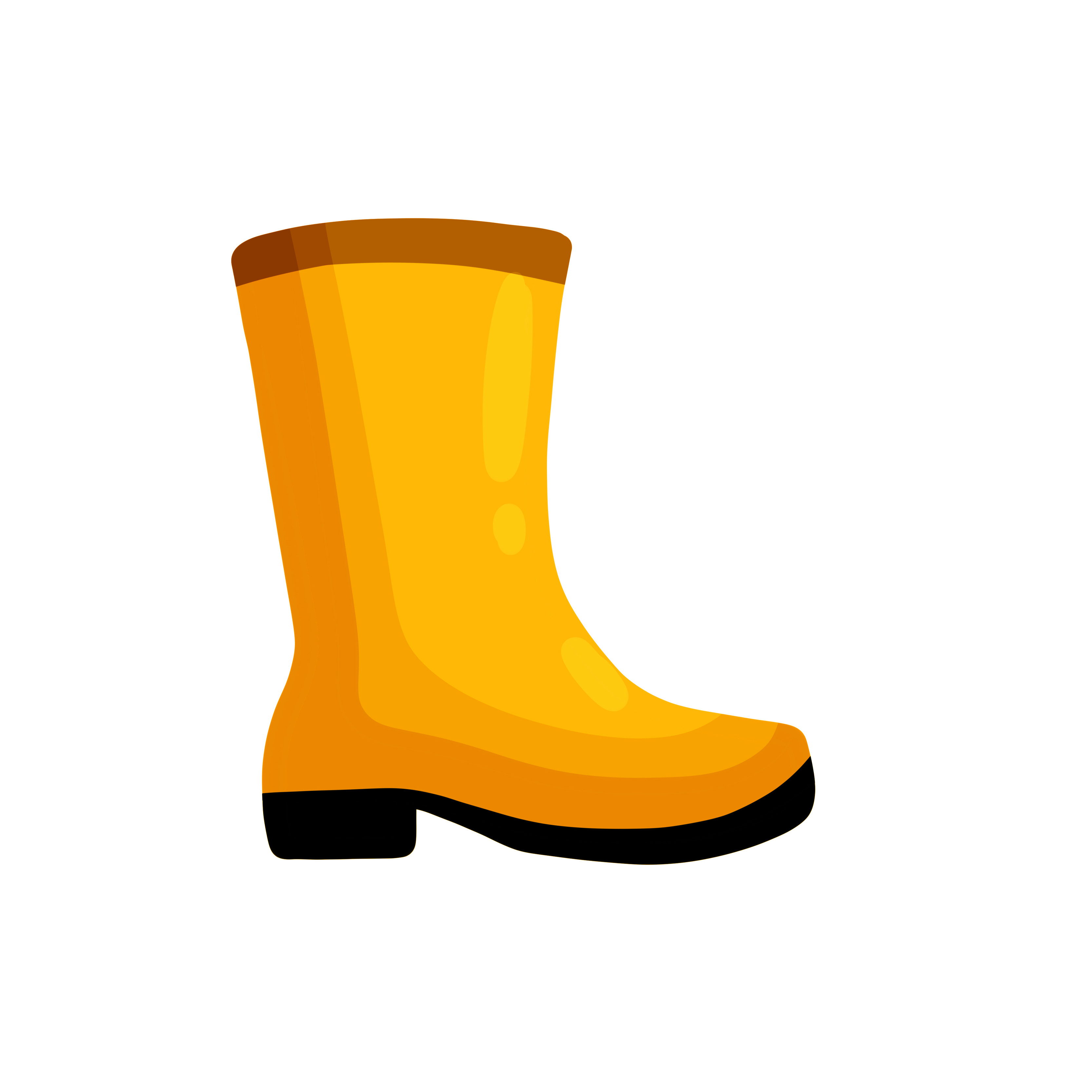 Rubber yellow boot. Waterproof rain shoes 7271186 Vector Art at Vecteezy