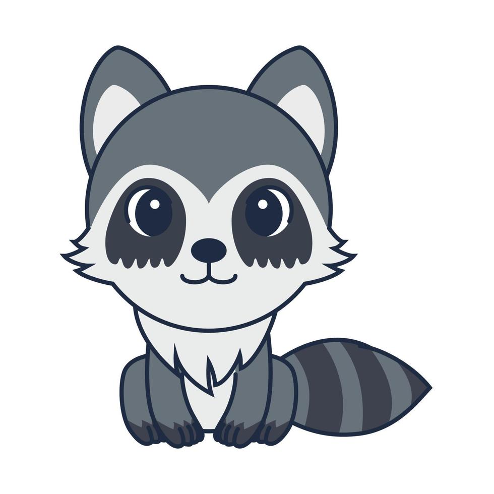 Raccoon cartoon art vector