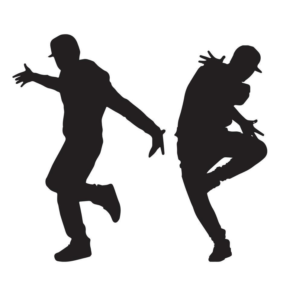 silueta de baile callejero vector