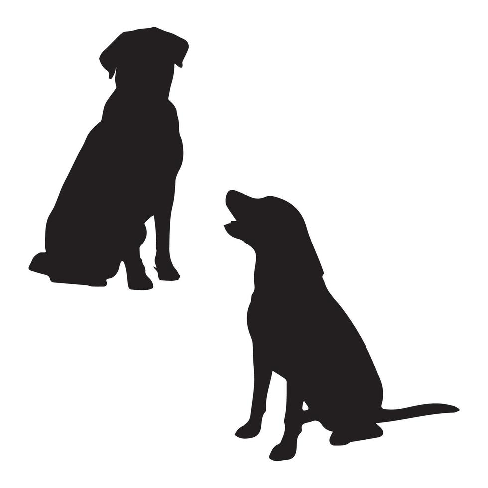 Labrador retriever silhouette art vector