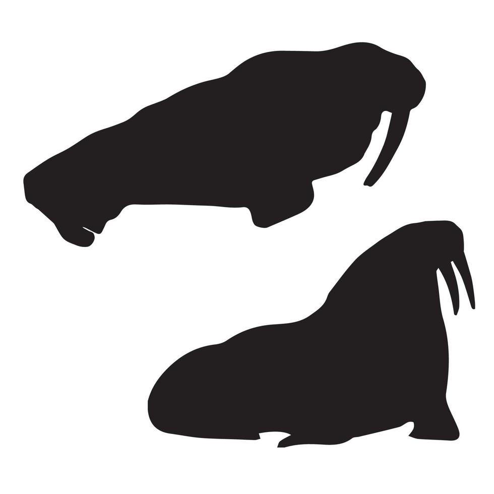 Walrus Silhouette Art vector