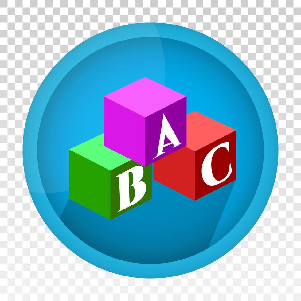Colourful ABC alphabet block flat icon for apps and websites vector