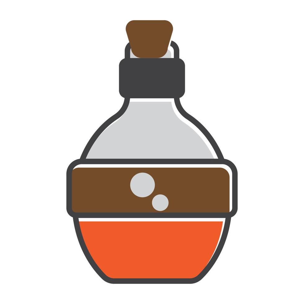 Magic mana potion bottle color icon for apps or websites vector