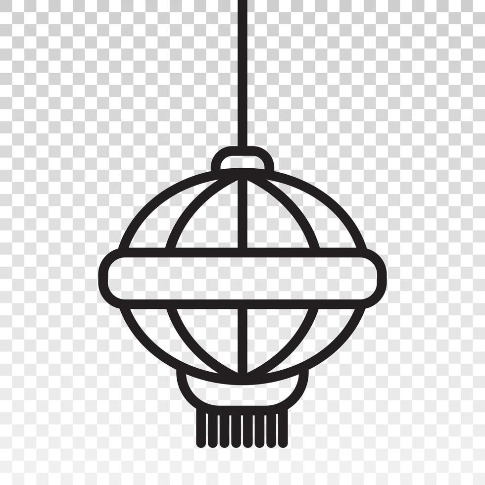 Line art vector icon the hanging chinese lantern for apps or websites