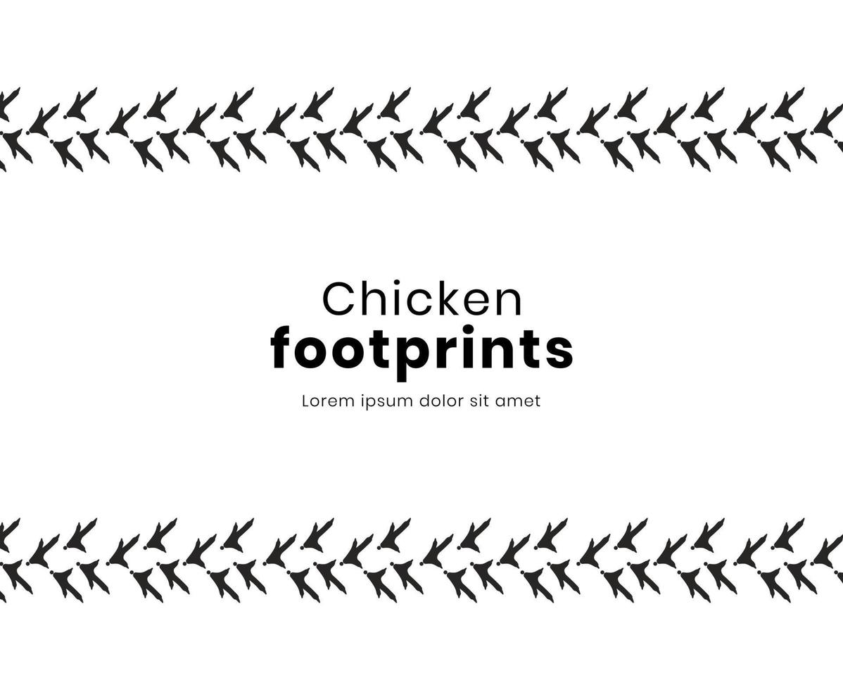 chicken or bird footprint banner vector