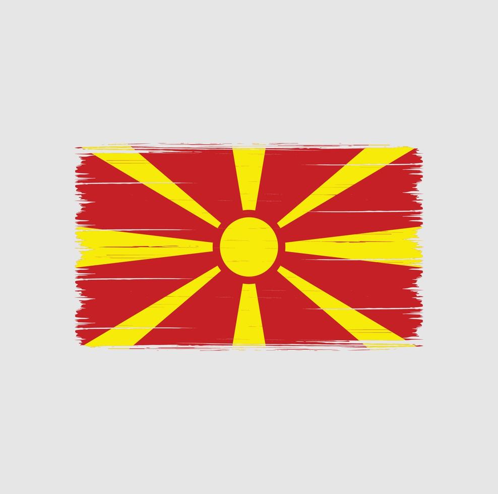 North Macedonia Flag Brush. National Flag vector