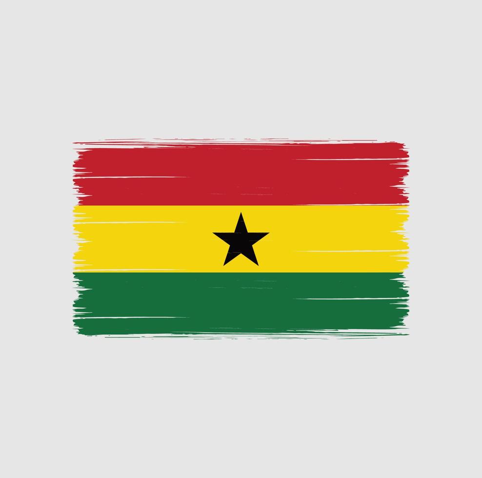 Ghana Flag Brush. National Flag vector