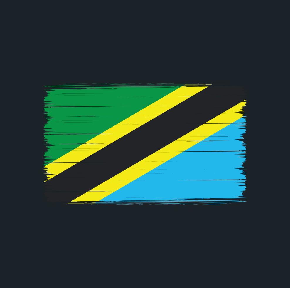 pincel de bandera de tanzania. bandera nacional vector