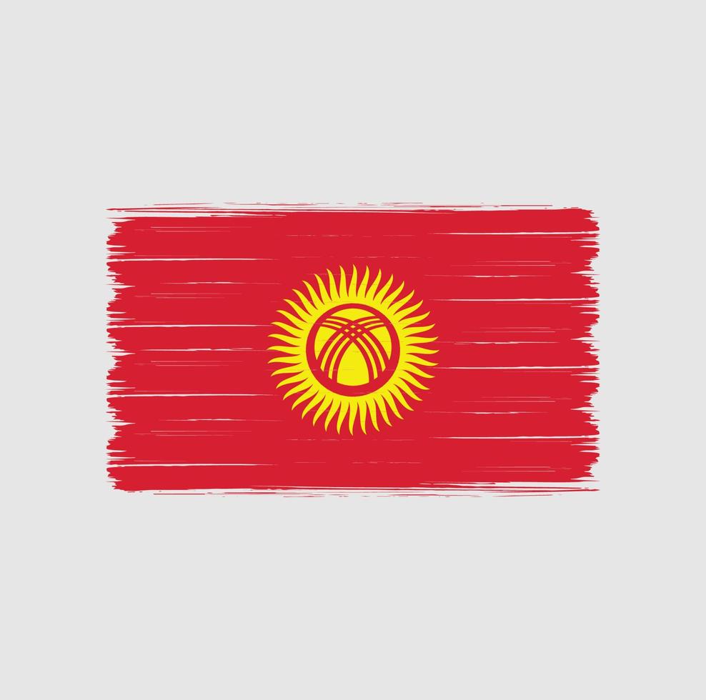 Kyrgyzstan Flag Brush. National Flag vector