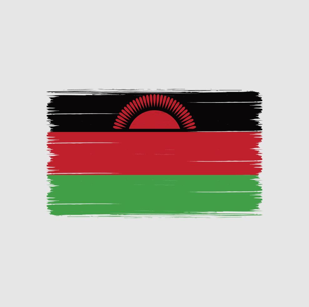 Malawi Flag Brush. National Flag vector