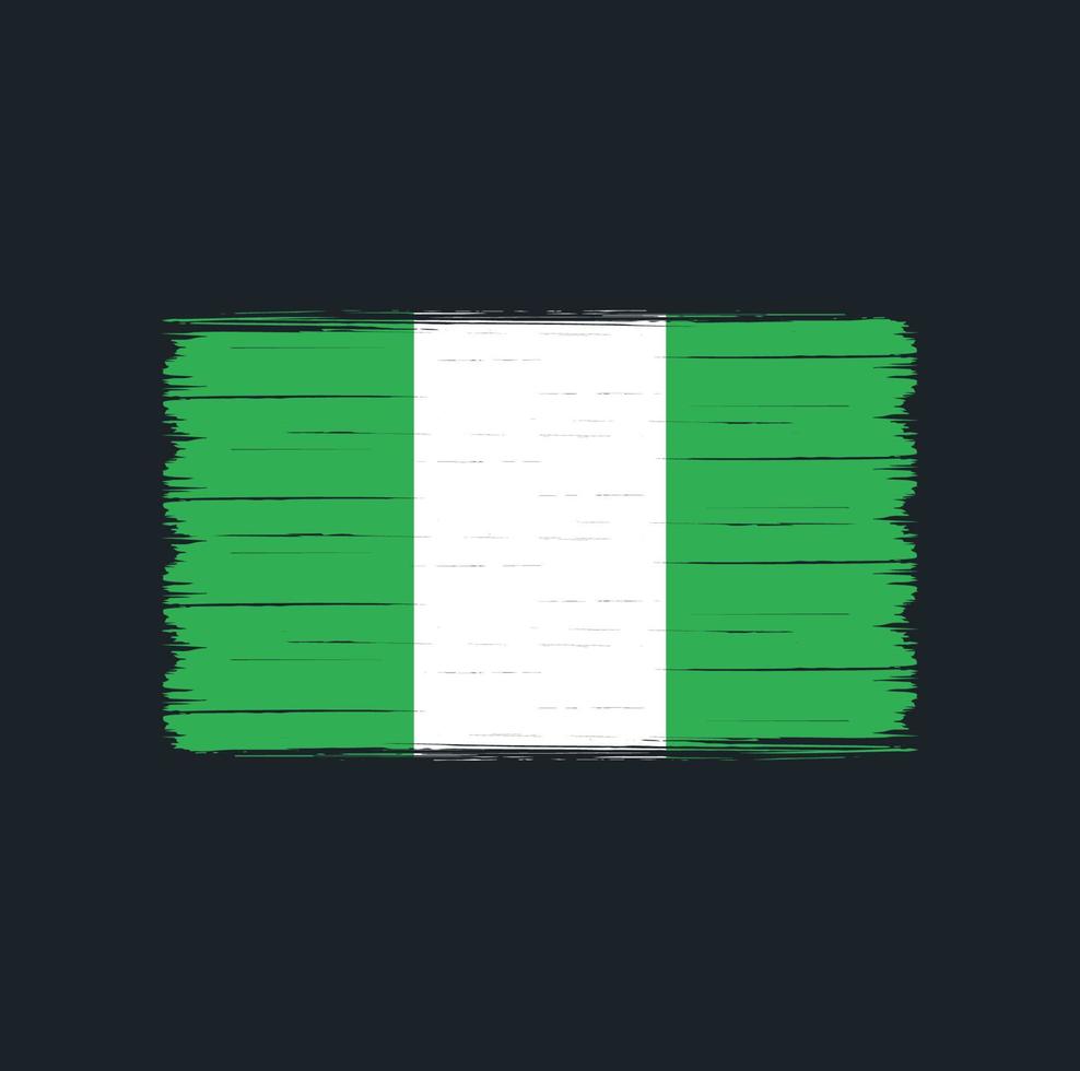 Nigeria Flag Brush. National Flag vector