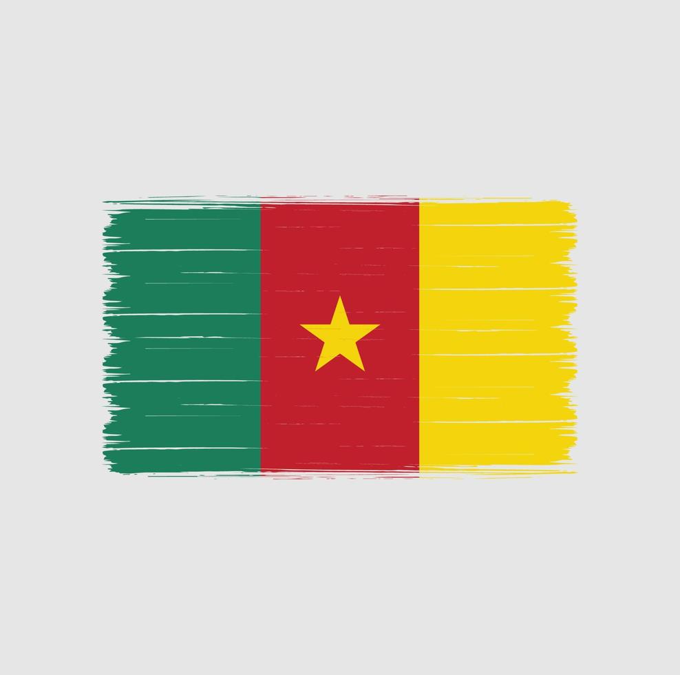 Cameroon Flag Brush. National Flag vector