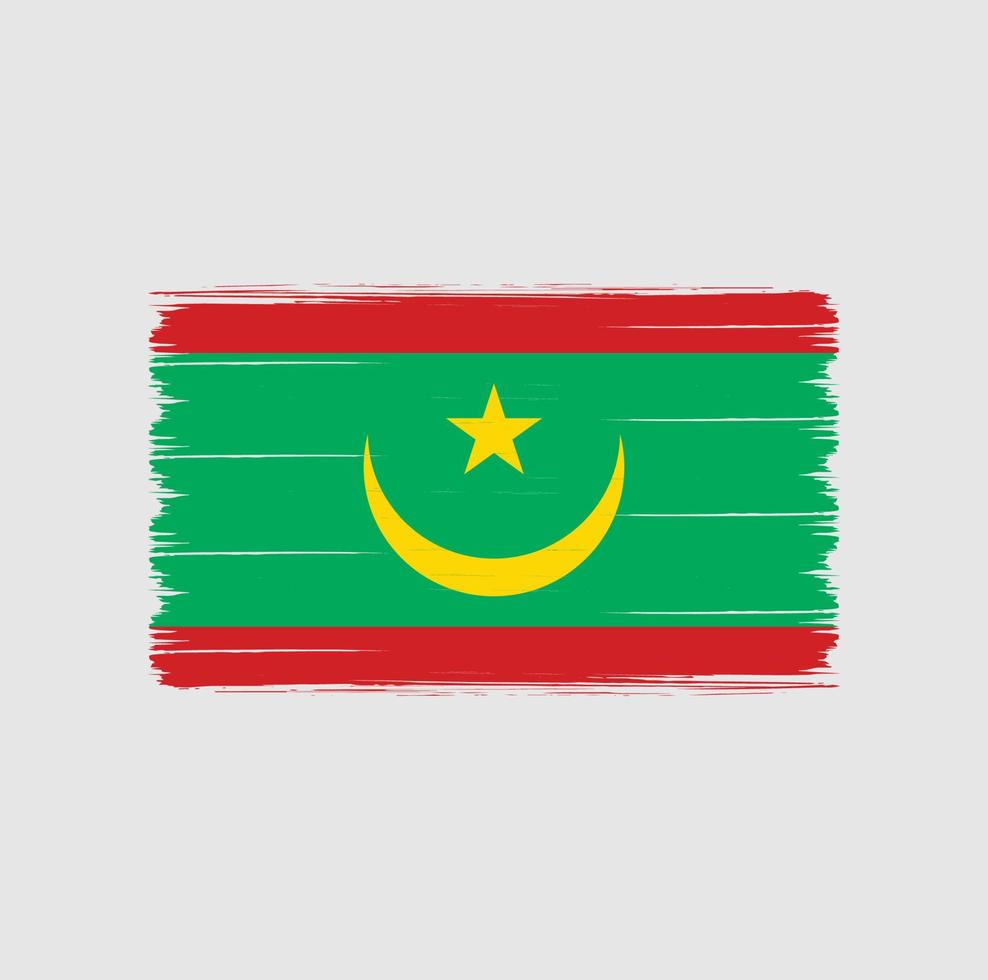 cepillo de bandera de mauritania. bandera nacional vector