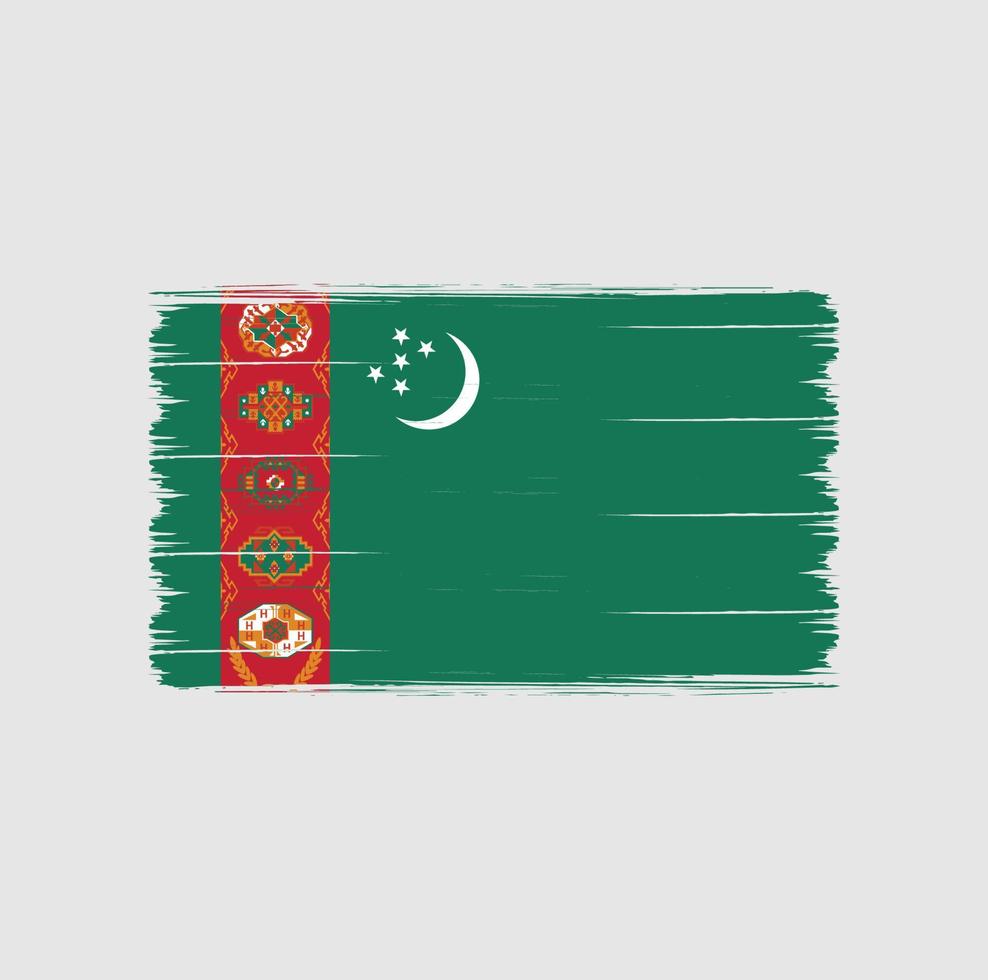 pincel de bandera de turkmenistán. bandera nacional vector